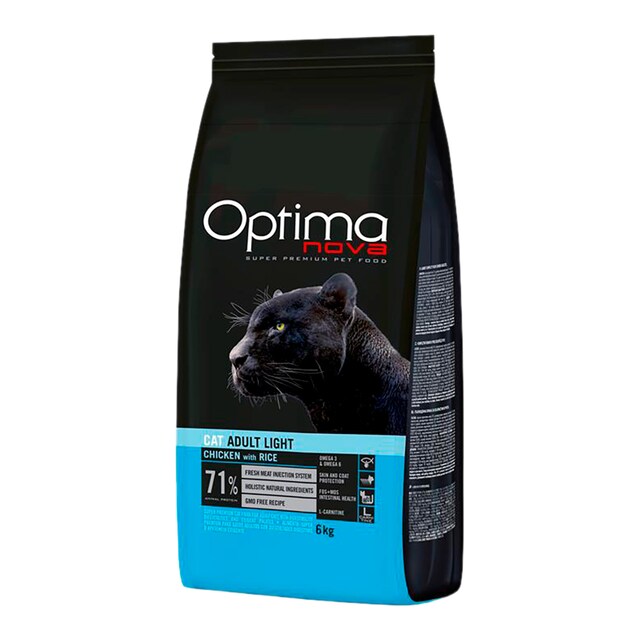 Pienso para gatos adultos Optima Nova Light pollo y arroz