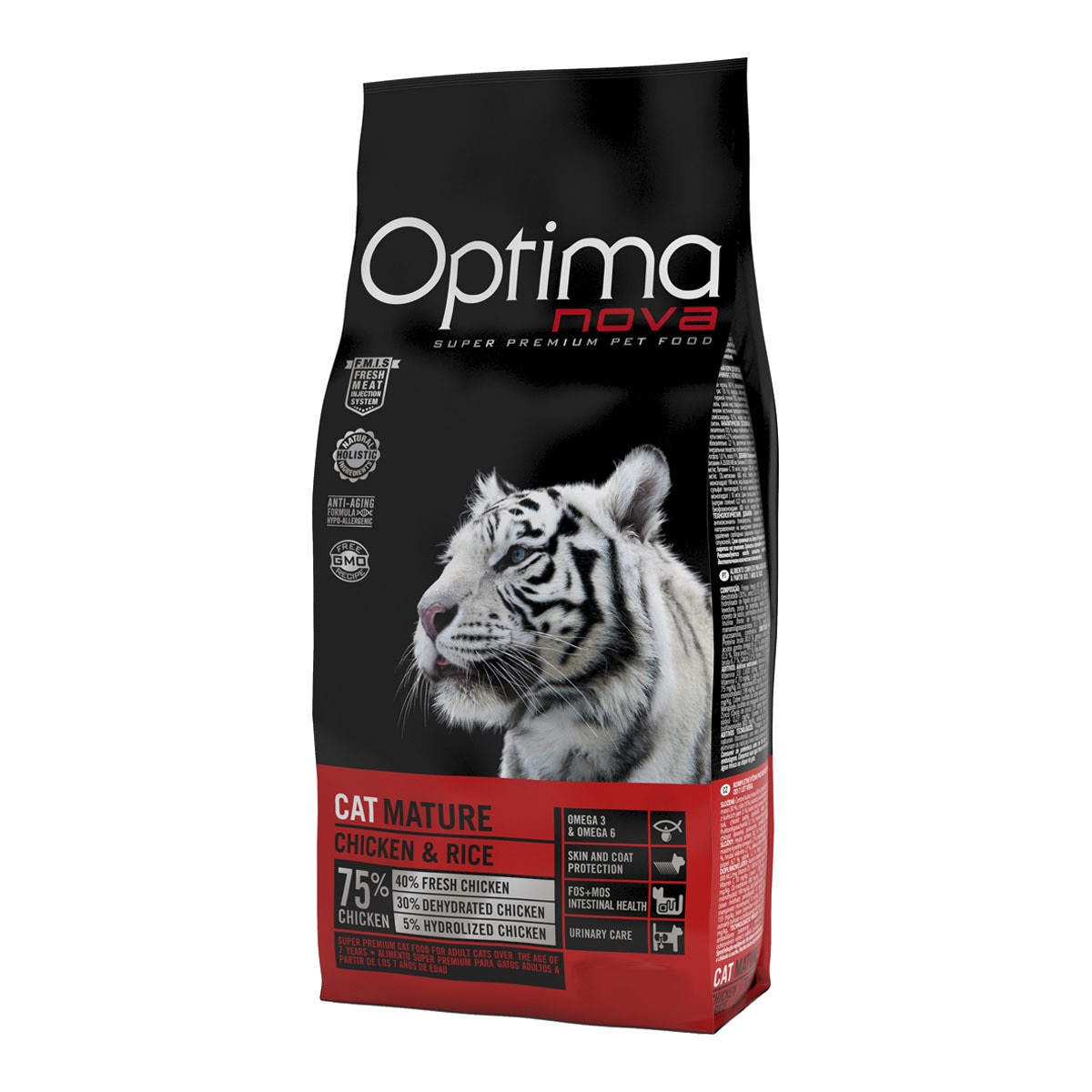 Optima Nova - Pienso para gatos sénior Óptima Nova Mature pollo y arroz 2 Kg