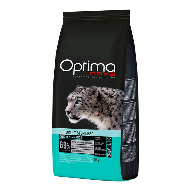 Pienso para gatos adultos esterilizados Optima Nova Sterilised pollo y arroz