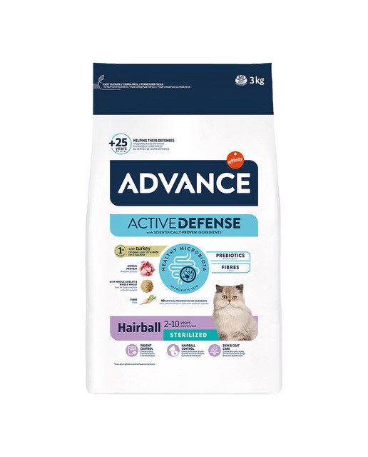 Advance - Pienso para gatos esterilizados Advance Sterilized Hairball pavo