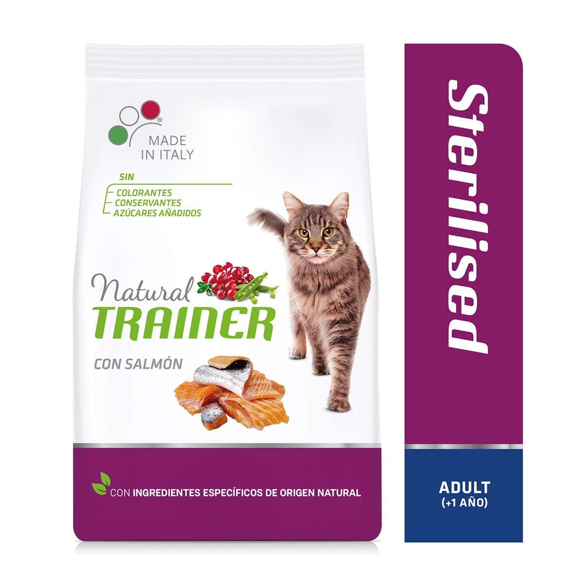 Pienso para gatos adultos esterilizados Natural Trainer salmón 3 kg 5
