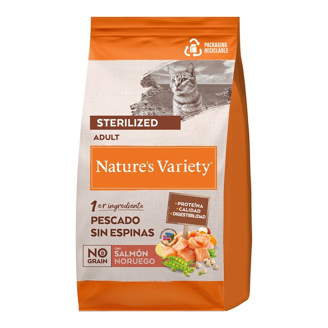 Imagen 0 de Pienso para gatos adultos esterilizados Nature's Variety no grain salmón