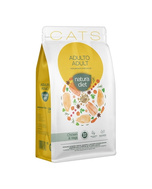Natura Diet - Pienso para gatos adultos Natura Diet pollo 1,5 kg