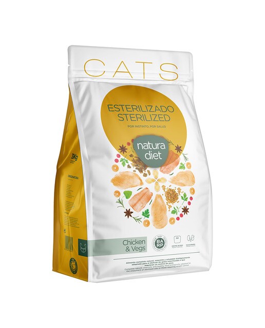 Natura Diet - Pienso para gatos adultos esterilizados Natura Diet pollo