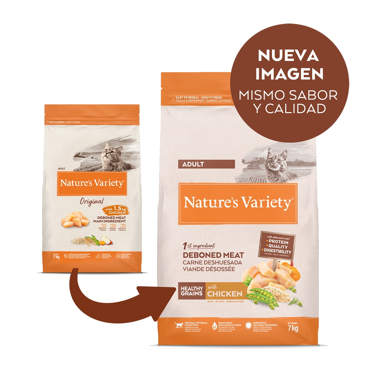 Pienso para gatos adultos Nature's Variety Healthy grains pollo 3