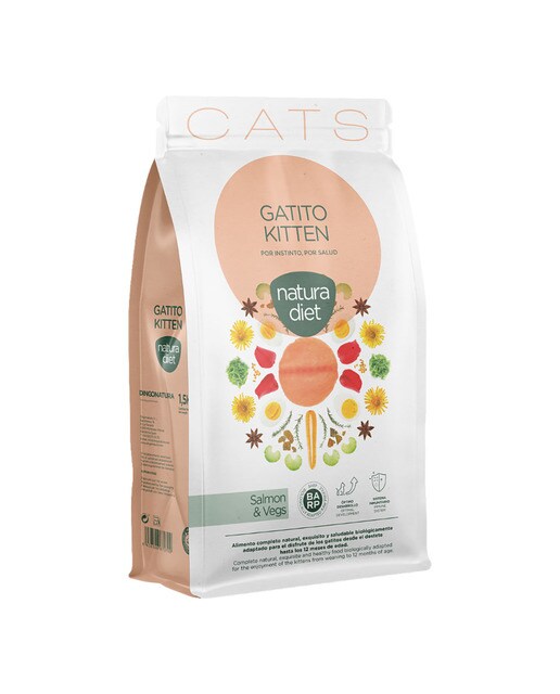 Natura Diet - Pienso para gatitos Natura Diet salmón 1,5 kg