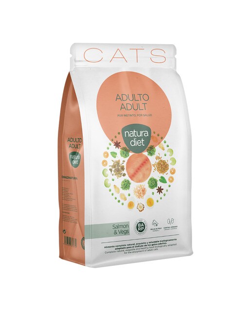 Natura Diet - Pienso para gatos adultos Natura Diet salmón 1,5 kg