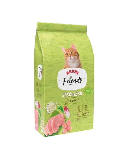 Imagen 0 de Pienso para gatos adultos esterilizados Arion Friends pavo y arroz