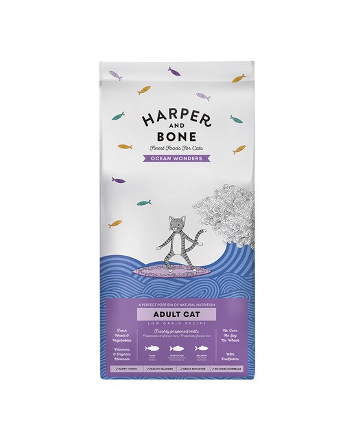 Harper and Bone - Pienso para gatos adultos Harper and Bone maravillas del océano atún, pescado blanco…