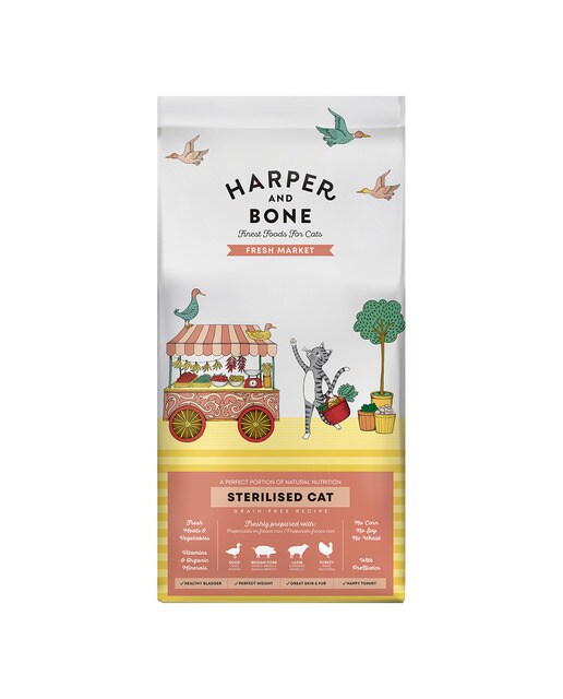 Harper and Bone - Pienso para gatos adultos esterilizados Harper and Bone mercado fresco pato, cerdo ibérico…