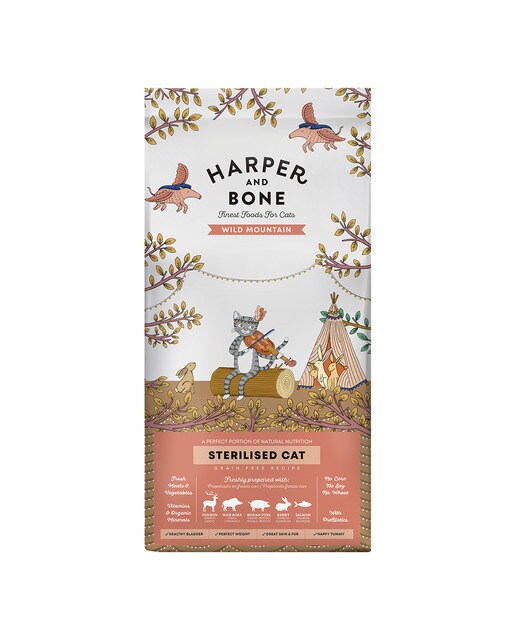 Harper and Bone - Pienso para gatos adultos esterilizados Harper and Bone montaña salvaje venado, jabalí…