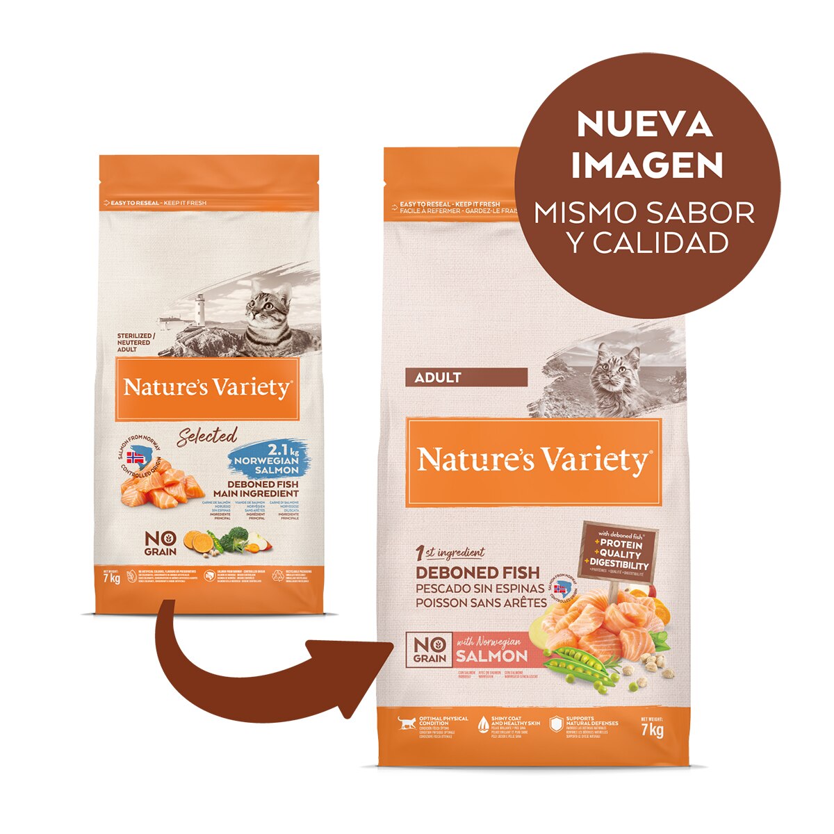 Pienso para gatos adultos Nature's Variety no grain salmón 7 kg 3