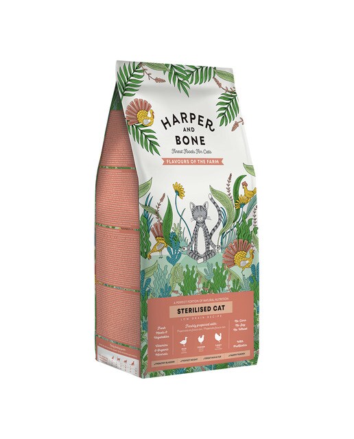 Harper and Bone - Pienso para gatos adultos esterilizados Harper and Bone sabores de granja pato, pollo…