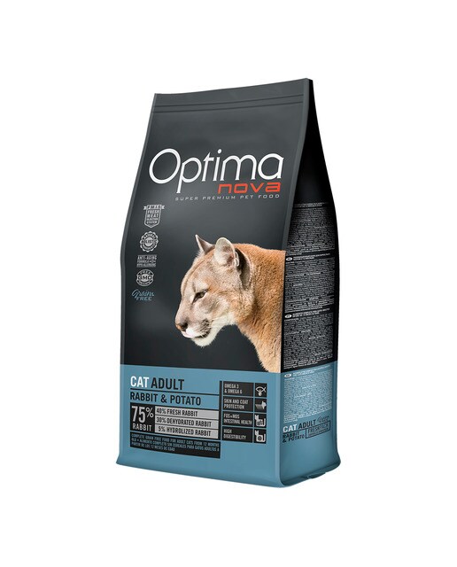Optima Nova - Pienso para gatos adultos conejo y patata Optima Nova