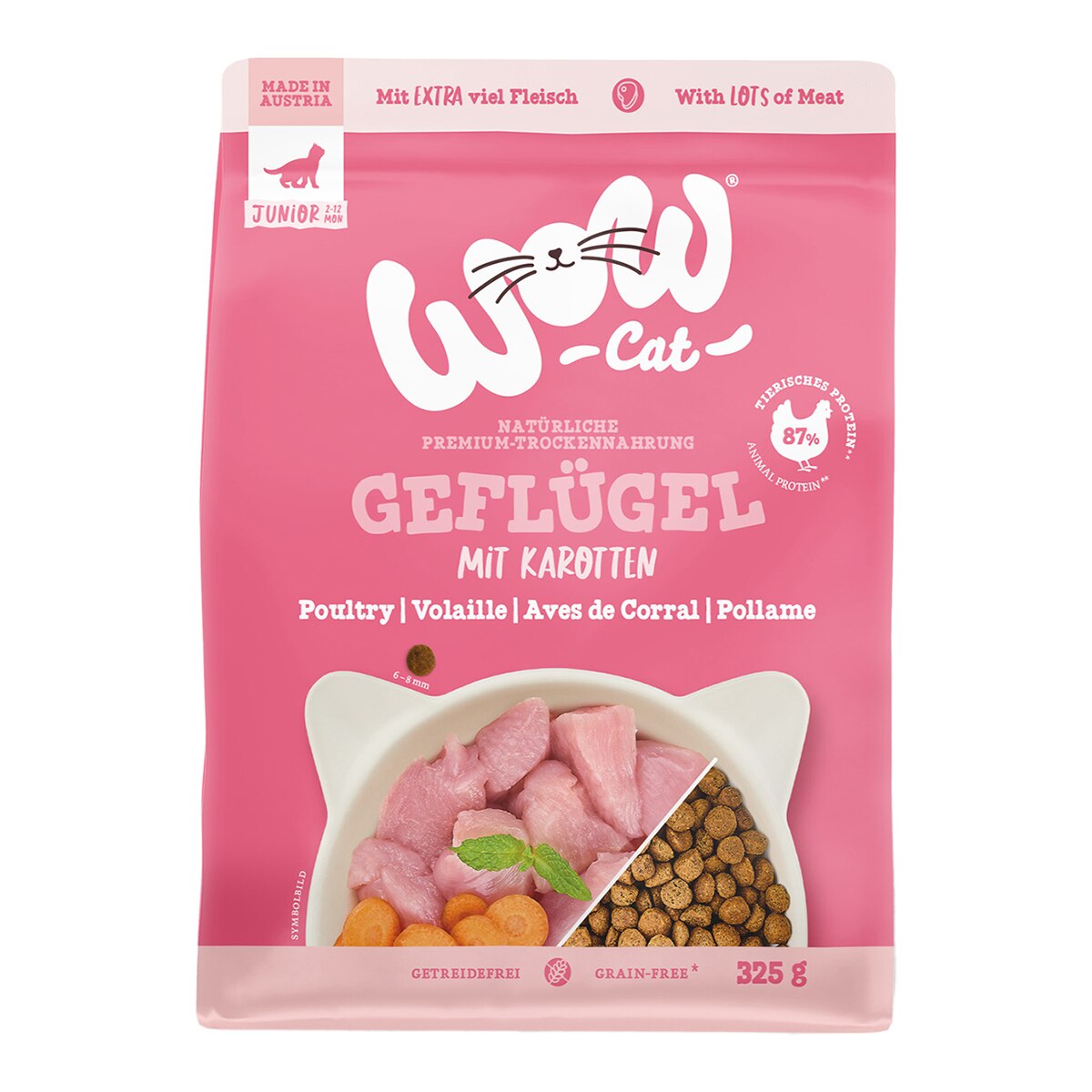 Wow – Pienso para gatitos Wow aves de corral 325 g.