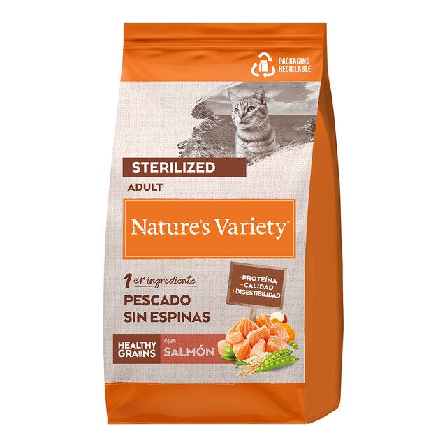 Pienso para gatos adultos Nature's Variety Healthy Grains Sterilized salmón