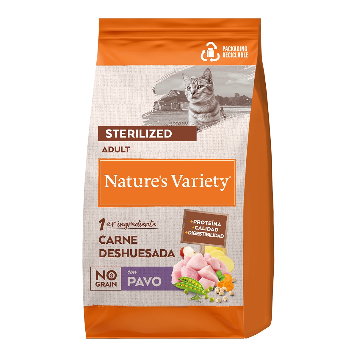 Imagen 0 de Pienso para gatos adultos esterilizados Nature's Variety No grain pavo
