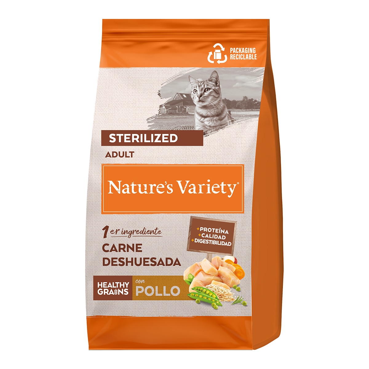 Imagen 0 de Pienso para gatos adultos esterilizados Nature's Variety Healthy grains pollo
