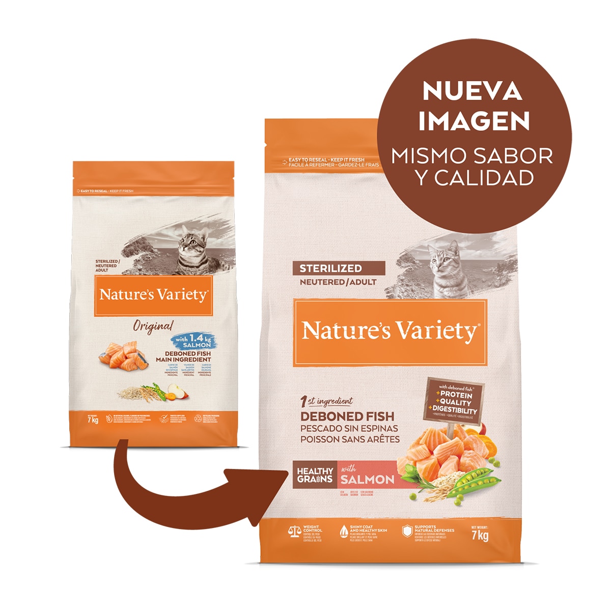 Pienso para gatos adultos esterilizados Nature's Variety Healthy grains pollo 3