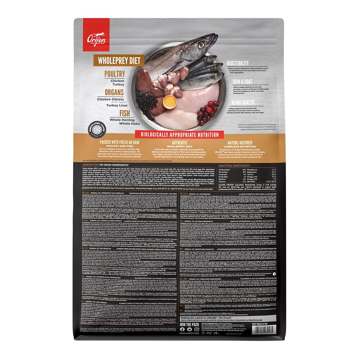 Pienso para gatos Original sabor pollo, pavo y pescado Orijen 1,8 kg 2
