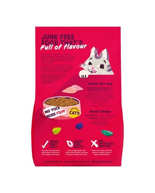 Pienso para gatos sénior Edgard & Cooper pollo y pavo sin cereales 2 kg 2