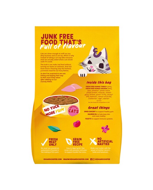 Pienso para gatos adultos Edgard & Cooper pavo y pollo sin cereales 2