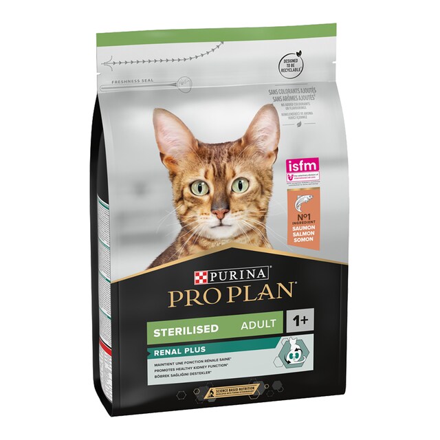 Pienso para gatos adultos esterilizados Purina Pro Renal Plus salmón