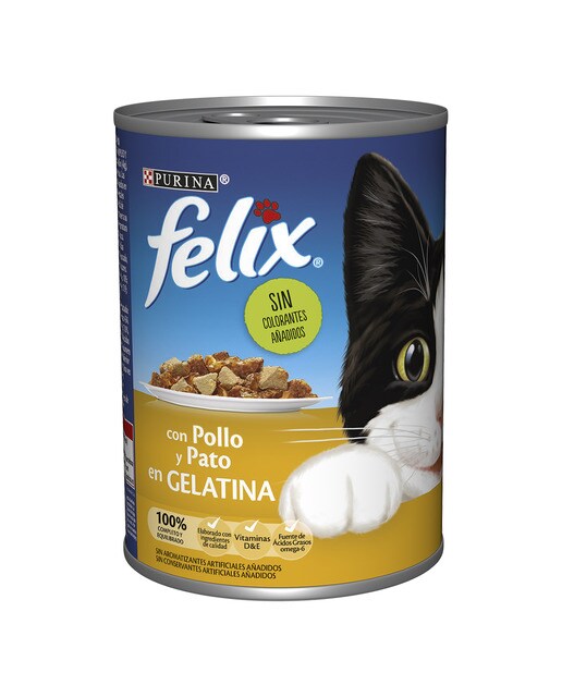 Felix - Comida húmeda para gatos adultos Felix pollo y pato en gelatina 400 g