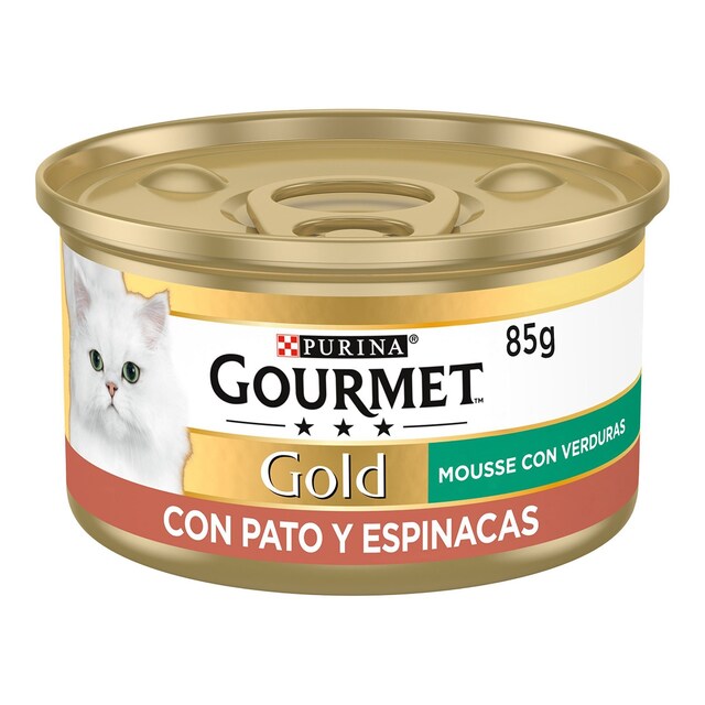 Imagen 0 de Comida húmeda para gatos adultos Gourmet Gold Mousse pato con espinacas 85 g