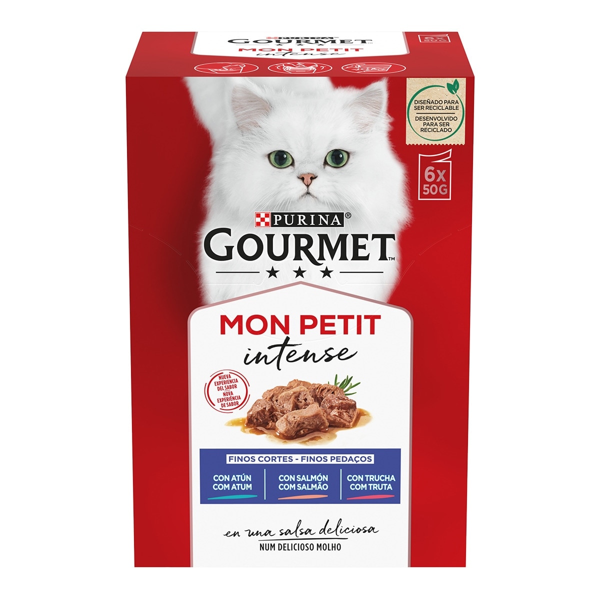 Gourmet Mon Petit - Comida húmeda para gatos adultos Gourmet Mon Petit Selección de pescados 6 x 50 g