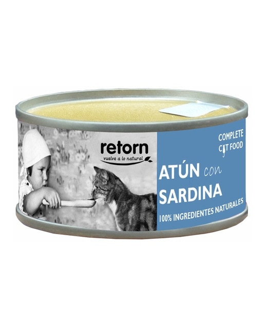 Imagen 0 de Comida húmeda para gatos adultos Retorn atún con sardina 80 g