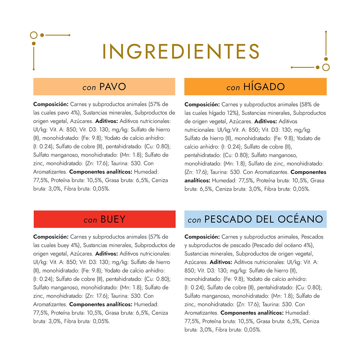 Comida húmeda para gatos adultos Gourmet Gold Mousse Pack surtido 4