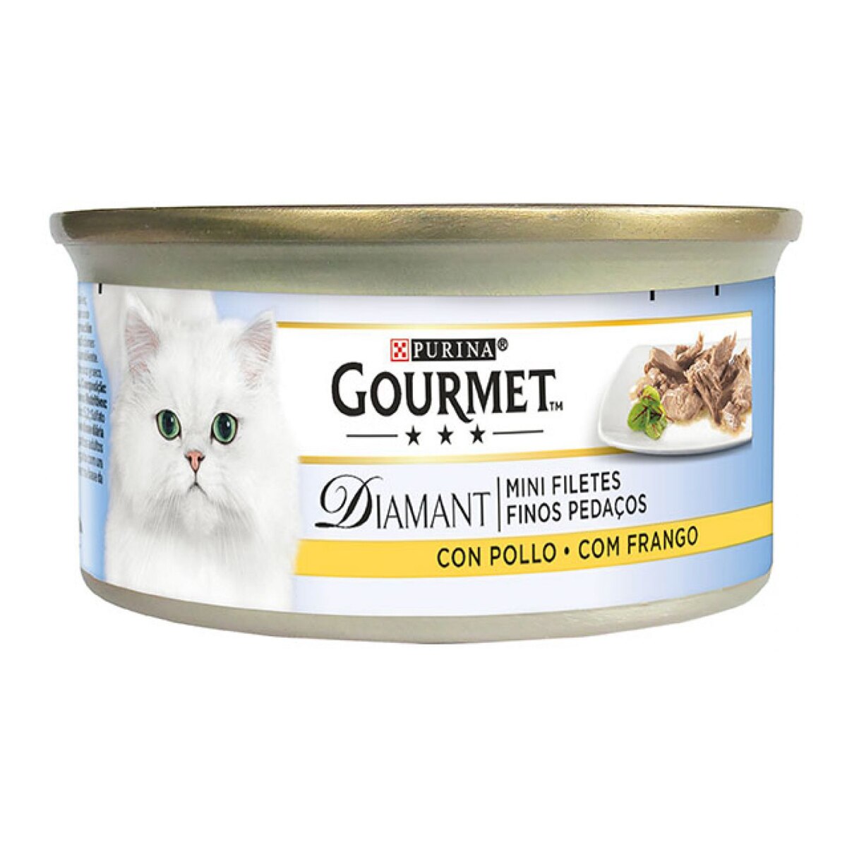 Comida húmeda para gatos adultos Gourmet Diamant Finas lonchas pollo en salsa 85 g 2