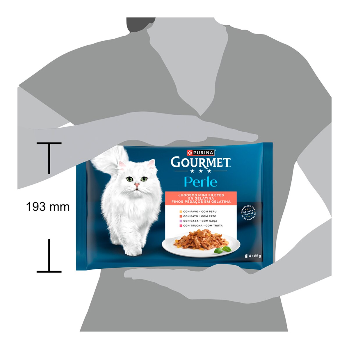 Comida húmeda para gatos adultos Gourmet Perle Finas láminas en gelatina 4 x 85 g 3