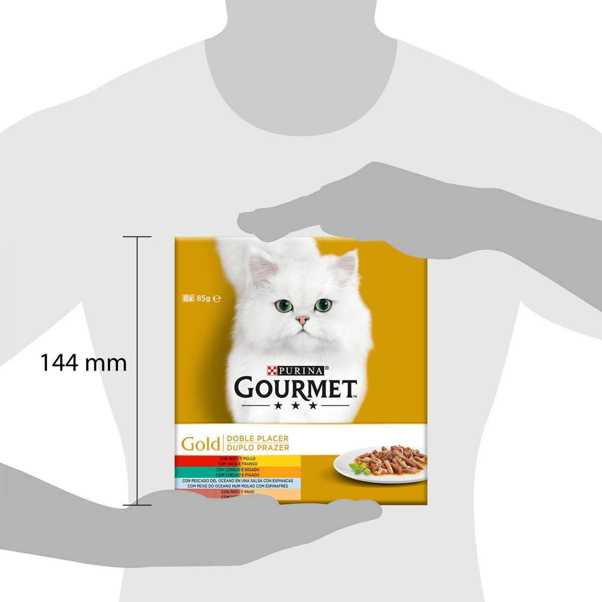Comida húmeda para gatos adultos Gourmet Gold Doble Placer Mix 4