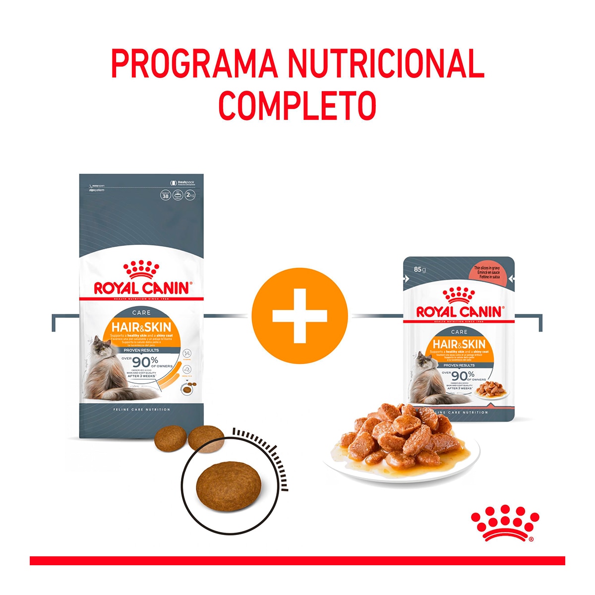 Comida húmeda para gatos adultos Royal Canin Hair & Skin en salsa 85g 5