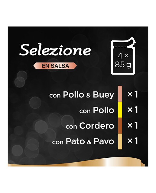 Comida húmeda para gatos adultos Sheba Selección de carnes en salsa 4 x 85 g 5