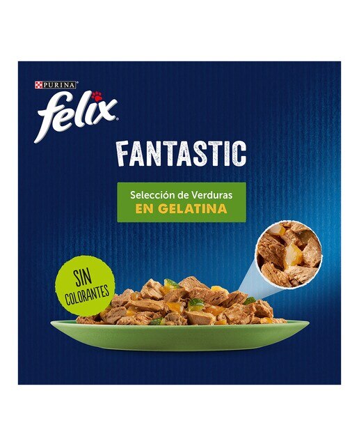 Comida húmeda para gatos adultos Felix Fantastic Selección con verduras 4 x 85 g 2