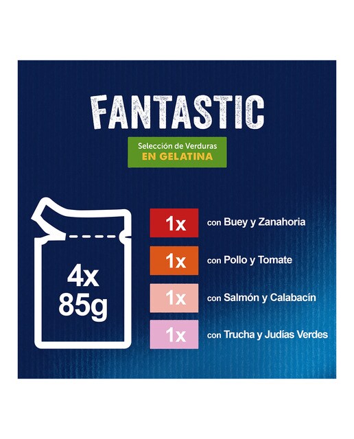 Comida húmeda para gatos adultos Felix Fantastic Selección con verduras 4 x 85 g 4