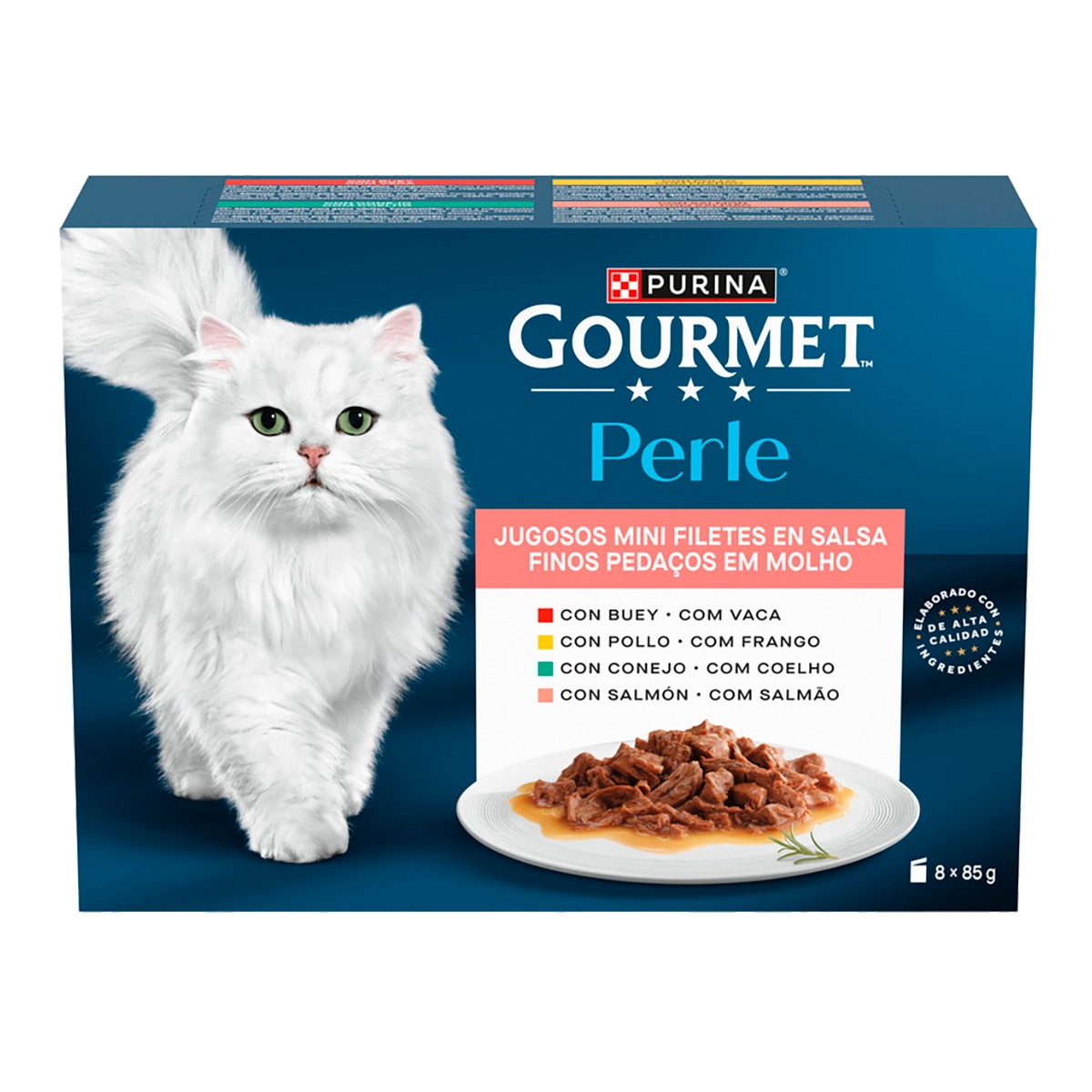 Imagen 0 de Comida húmeda para gatos adultos Gourmet Perle finas láminas en salsa Mix