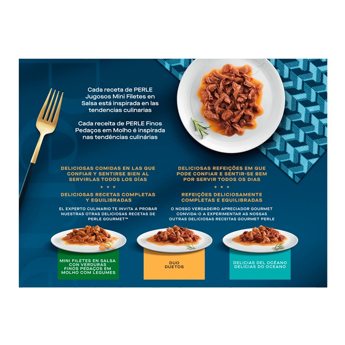 Imagen 2 de Comida húmeda para gatos adultos Gourmet Perle finas láminas en salsa Mix