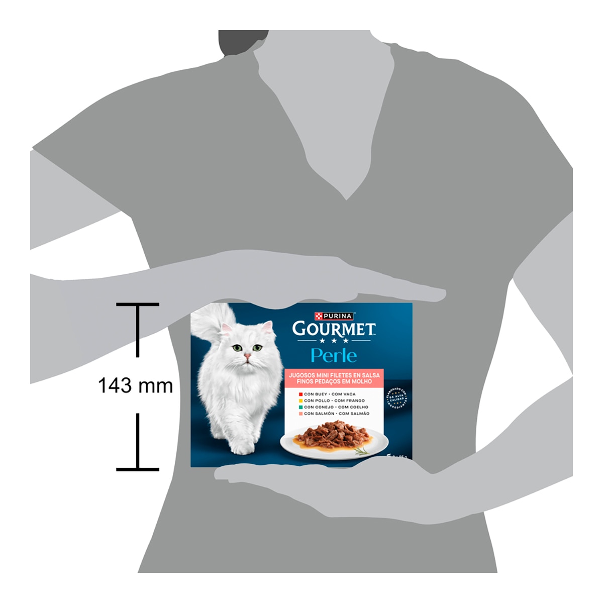 Imagen 3 de Comida húmeda para gatos adultos Gourmet Perle finas láminas en salsa Mix