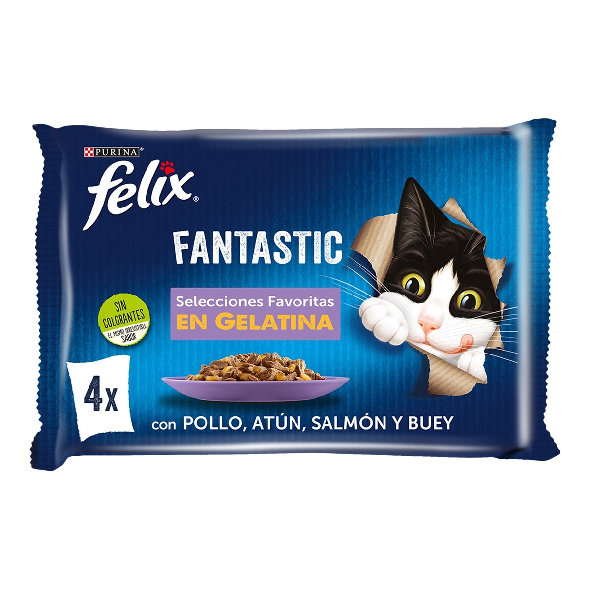 Felix Fantastic - Comida húmeda para gatos adultos Félix Fantastic Selecciones favoritas en gelatina 340 g