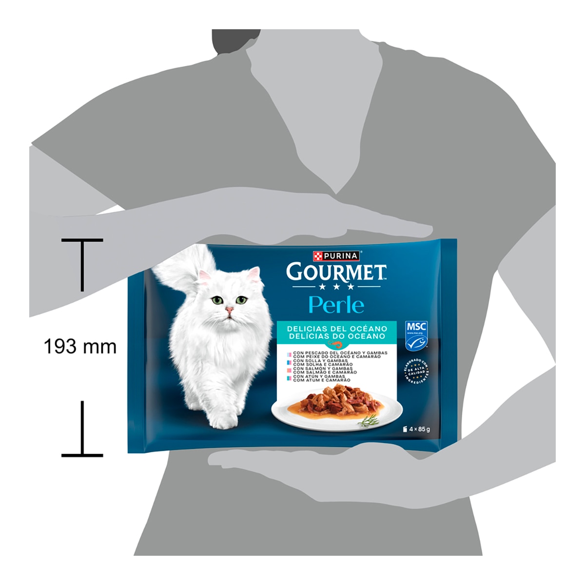 Comida húmeda para gatos adultos Gourmet Perle Delicias del Océano 4 x 85 g 3
