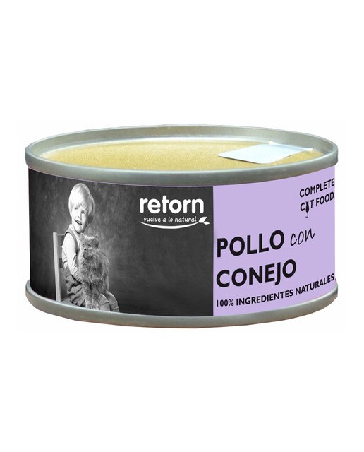 Imagen 0 de Comida húmeda para gatos adultos Retorn pollo con conejo 80 g