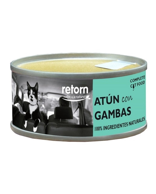 Imagen 0 de Comida húmeda para gatos adultos Retorn atún con gambas 80 g