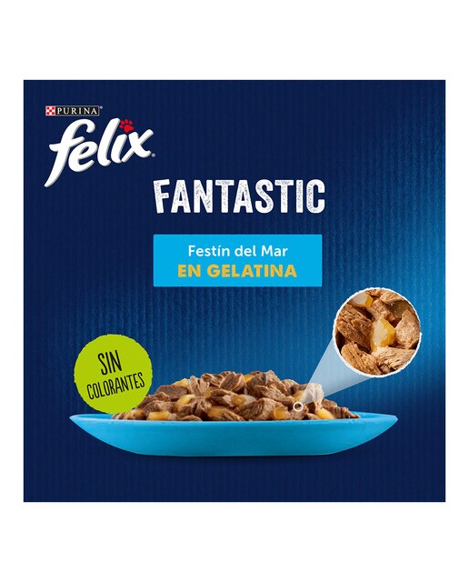 Comida húmeda para gatos adultos Felix Fantastic Festín del Mar 2