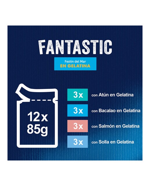 Comida húmeda para gatos adultos Felix Fantastic Festín del Mar 4