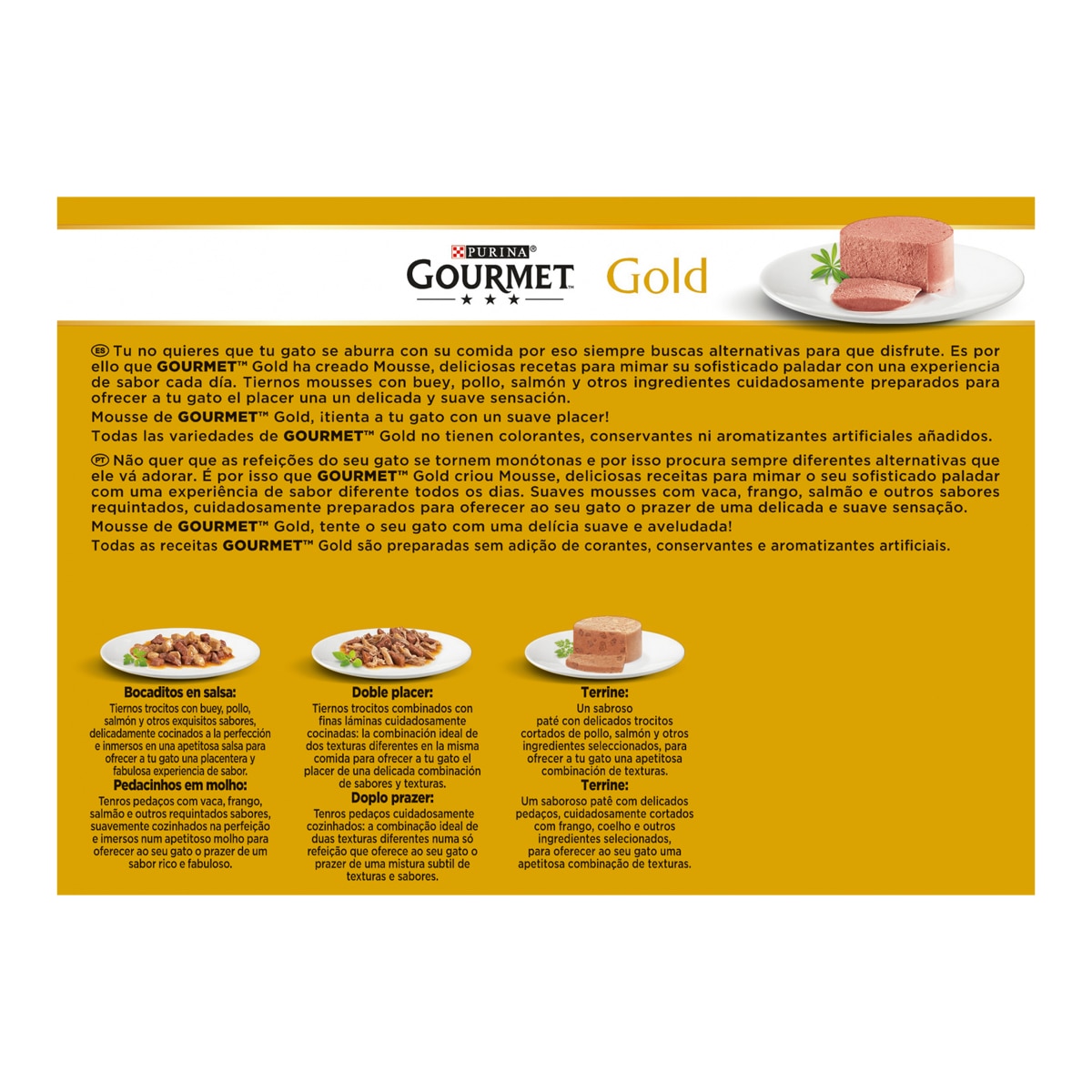 Comida húmeda para gatos adultos Purina Gourmet Gold Mousse multivariedad 24x85 g 5