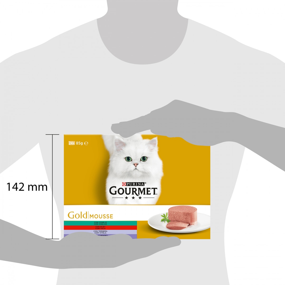 Comida húmeda para gatos adultos Purina Gourmet Gold Mousse multivariedad 24x85 g 6